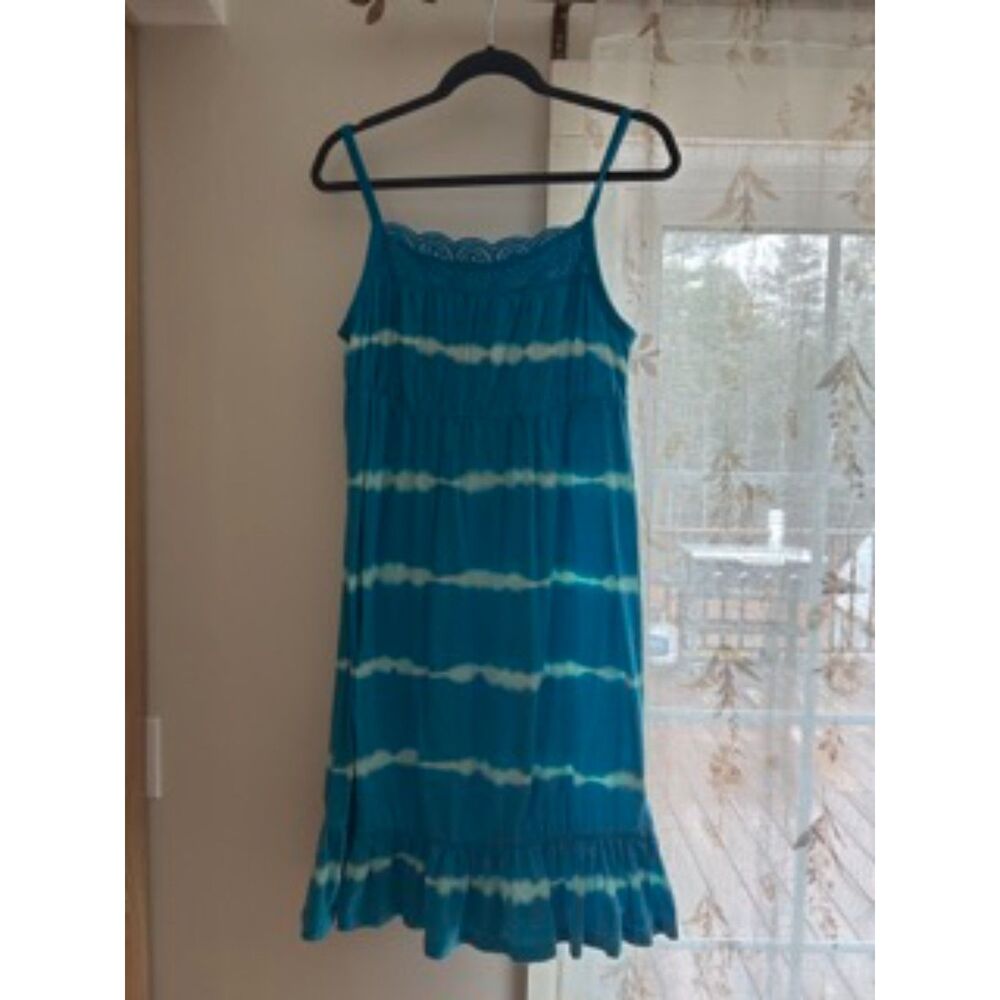 Faded Glory Blue Tie Dye Sundress Size Large 10-12 Summer Dress